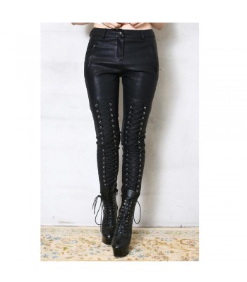 Women Punk Rock Motorcycle Biker Pants Women Gothic Pant Sale